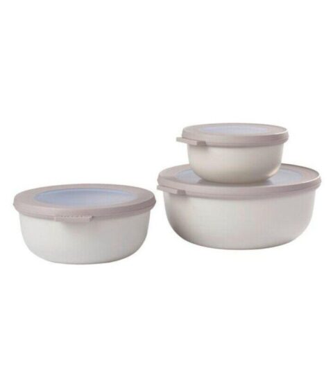 Mepal Brotdosen | Mepal Starter Set Cirqula Flach Multibowl 3Tlg. Nordic White