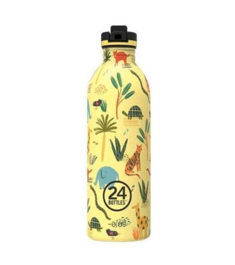 24bottles Trinkflaschen | 24Bottles Trinkflasche 0,5 L Jungle Friends Gelb Mit Sportdeckel