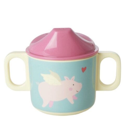 Rice Kindergeschirr | Rice Babytrinkbecher Melamin Mit 2 Griffen Flying Pig