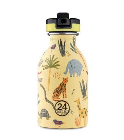 24bottles Back To School | 24Bottles Trinkflasche 0,25 L Jungle Friends Mit Sportdeckel