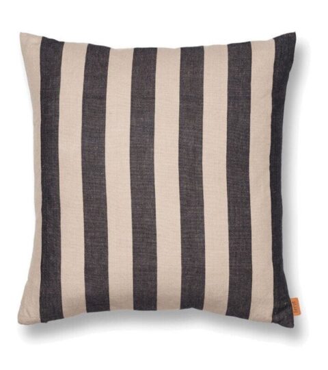 Ferm Living Kissen | Ferm Living Grand Kissen In Sand/Schwarz Gestreift B: 50 X H: 50 Cm