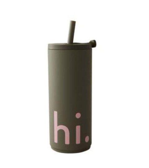 Design Letters Strohhalm | Design Letters Reisebecher Hi. 0,5 L Olive