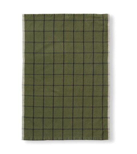 Ferm Living Kuchentextil | Ferm Living Hale Geschirrtuch In Green/Schwarz Muster B: 50 X H: 70 Cm