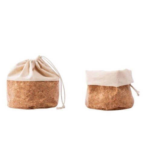 Nuts Innovations Ag Nachhaltige Produkte | Nuts Innovations Ag Brotkorb / Sack Mit Kordel Grose M 20 Cm Kork/Beige