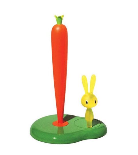 Alessi Kuchenrollenstander | Alessi Kuchenrollenhalter Grun H. 29,4 Cm Bunny & Carrot