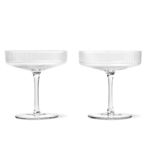 Ferm Living  | Ferm Living Champagnerschale 2Er-Set Ripple Klar