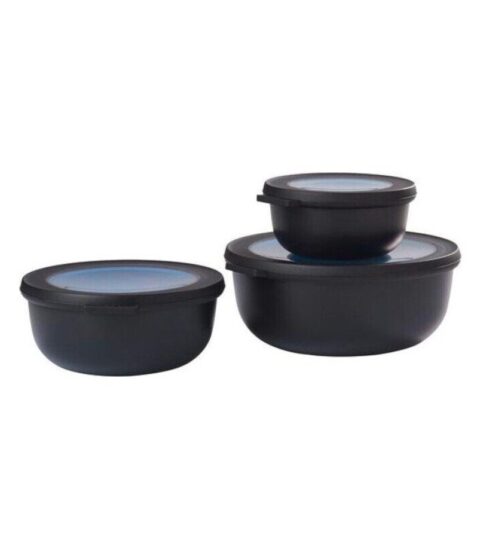 Mepal Vorratsdosen | Mepal Starter Set Cirqula Flach Multibowl 3Tlg. Nordic Black