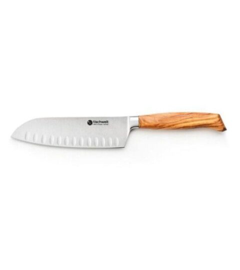 Tischwelt  | Tischwelt Santoku Mit Kullen 16Cm Tischwelt Nature Olivenholz