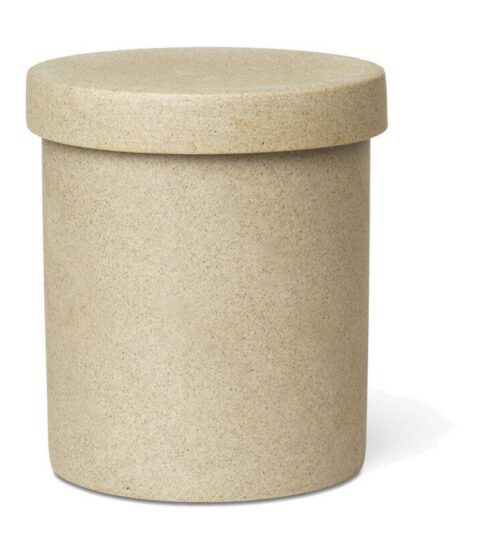 Ferm Living Badzubehor | Ferm Living Groser Zylindrische Behalter In Sand, O: 9 X H: 10.5 Cm