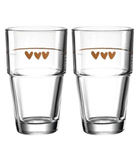 Leonardo Kaffeeglaser | Leonardo Latte Macchiato Glas 410 Ml 2Er Set Solo Mit Herzen