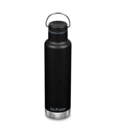 Klean Kanteen Trinkflaschen | Klean Kanteen Trinkflasche Classic Vi Schwarz Matt Vakuumisoliert 592Ml Mit Loop Cap