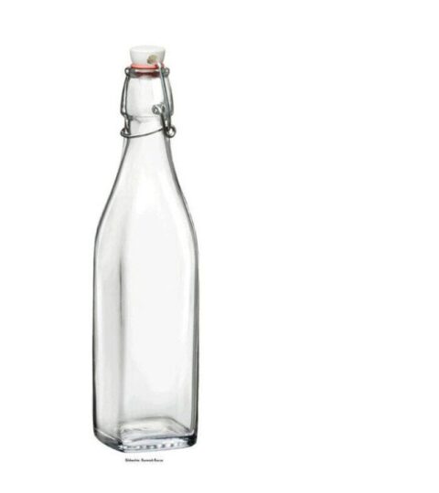 Bormioli Rocco Trinkflaschen | Bormioli Rocco 0,50 Ltr Glasflasche Swing Eckig Mit Bugelverschluss