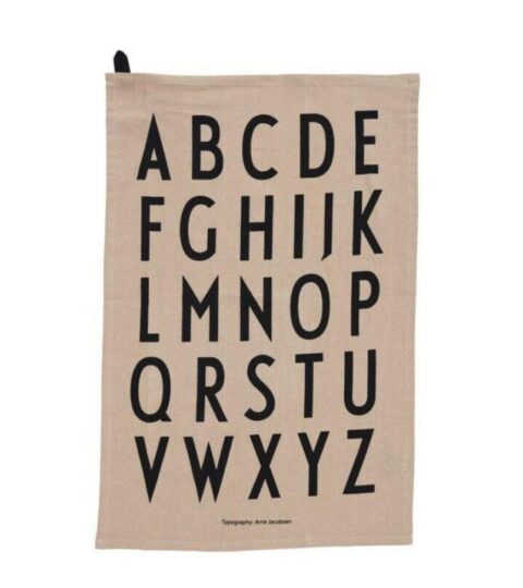 Design Letters Kuchentextil | Design Letters Geschirrtuch 2Er-Set Classic Alphabet Beige