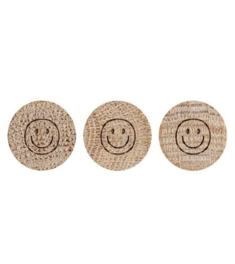 Eulenschnitt Deko | Eulenschnitt Holzmagnet 3Er Set Smiley 2,5X1 Cm